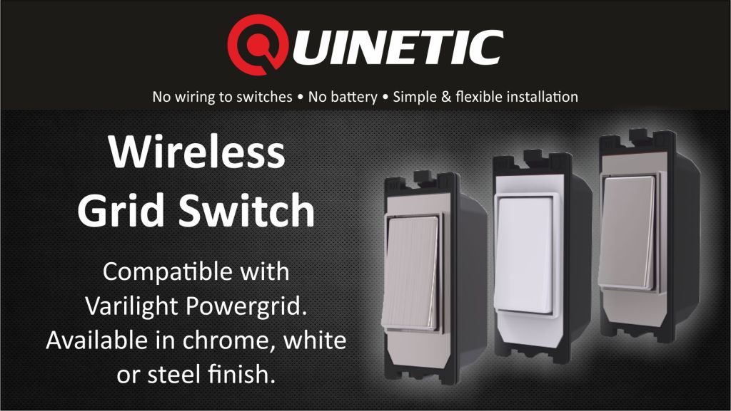 Quinetic Wireless Switch - Grid - 1 gang